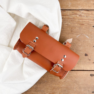 Leather bicycle saddle bag