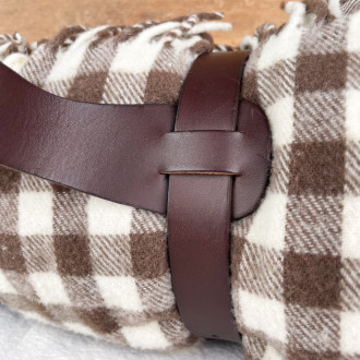 sangle en cuir plaid Brun de Vian Tiran