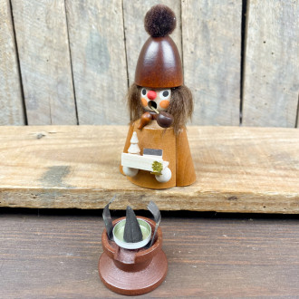 Gnome incense burner with bonnet