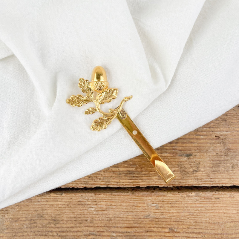 Brass acorn table hook