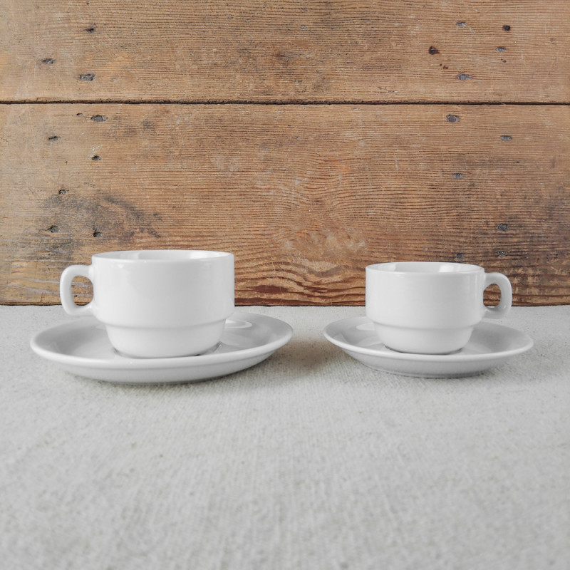 TASSE THE EMPIRE+SOUCOUPE PORCELAINE BLANCHE SOLOGNE 20CL - Maison de