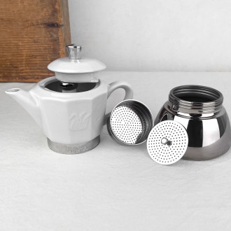 cafetière italienne porcelaine blanche GAT chic