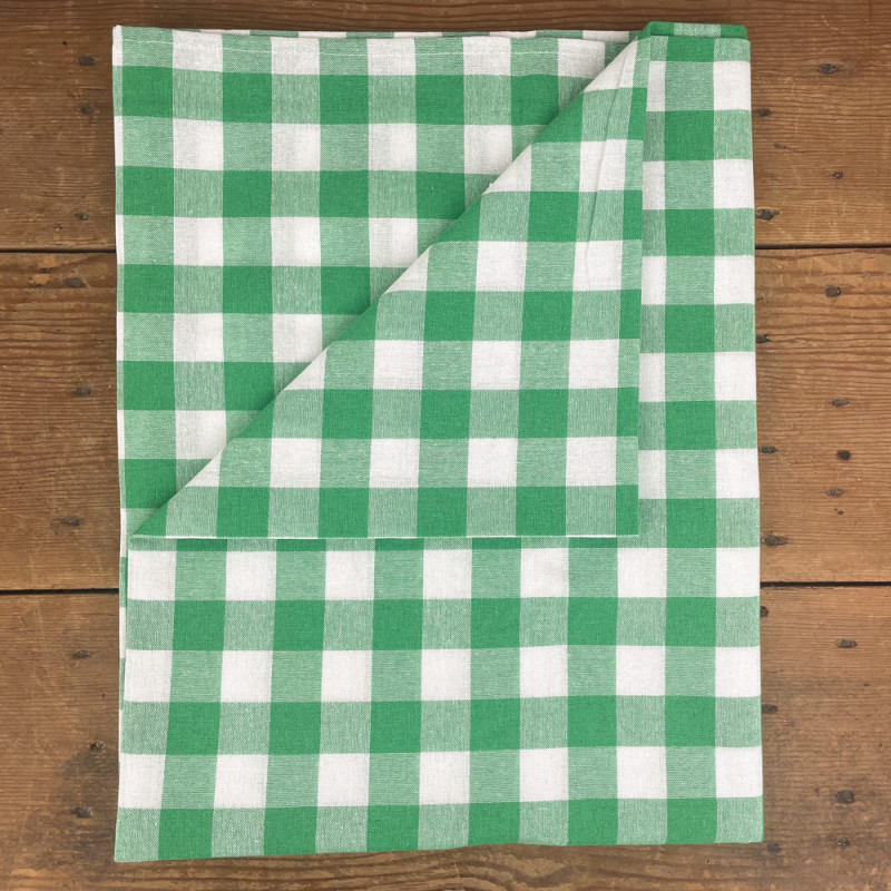 Green gingham tablecloth 140 x 180 cm