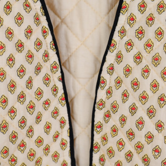 Beige boutis Provençal vest with calisson motif