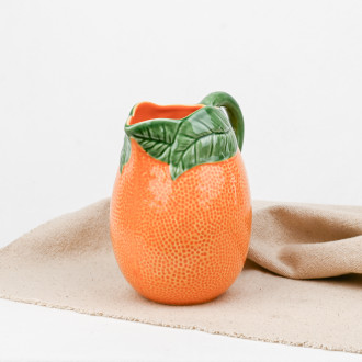 Orange ceramic pitcher Bordallo Pinheiro
