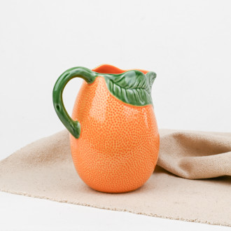 Orange ceramic decanter Bordallo Pinheiro