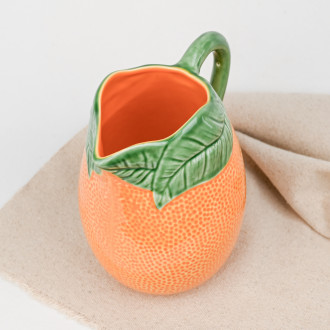 Orange decanter Bordallo Pinheiro