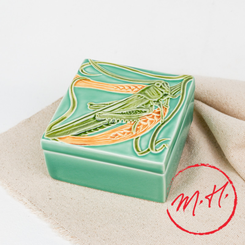 Ceramic box Grasshopper and Wheat