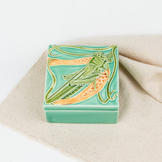 Ceramic box Grasshopper and Wheat