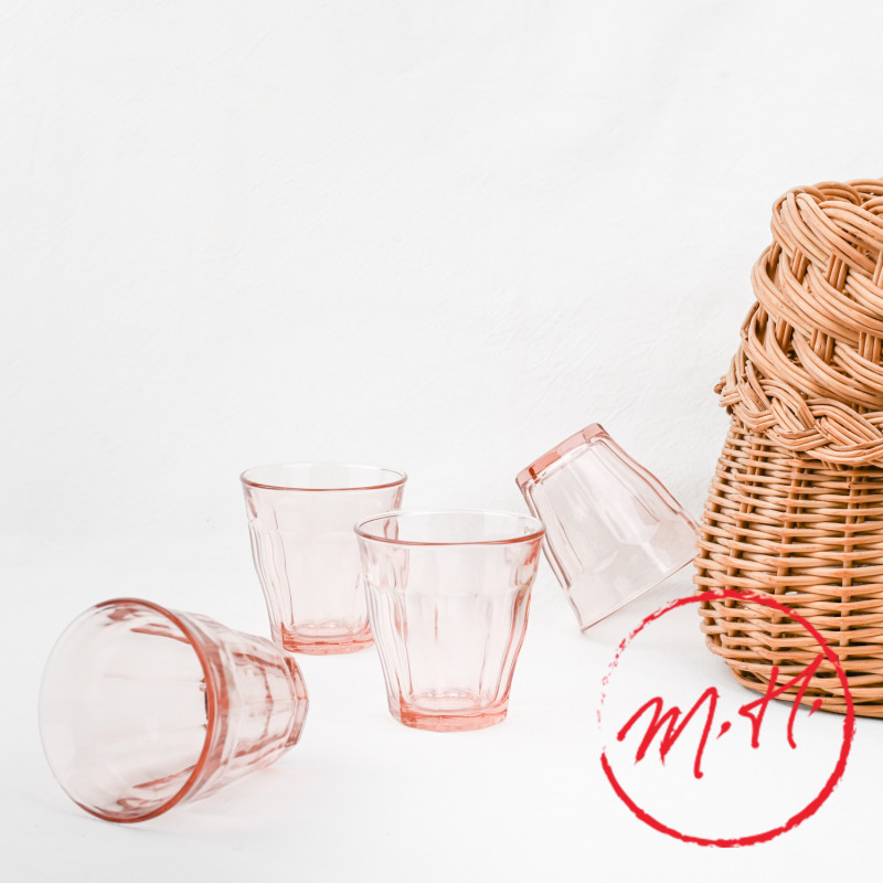 4 verres Duralex Picardie roses 25cl