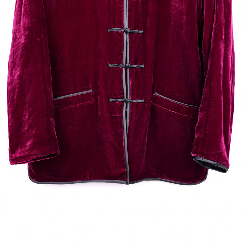 Veste Ouverte En Soie Legere Rubis Antique