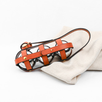 Etui à boules pétanque Maison Empereur cuir marron camel