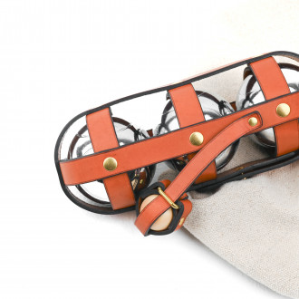 Etui à triplette pétanque en cuir Maison Empereur