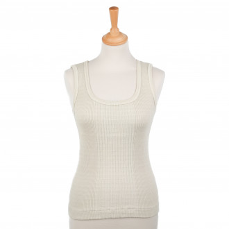 Richelieu Sugar ecru mesh tank top