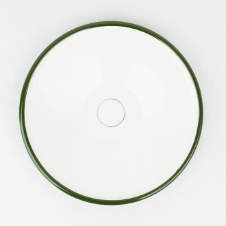 Abat-jour émail vert et blanc