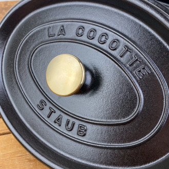 Cocotte en fonte ovale noire mate