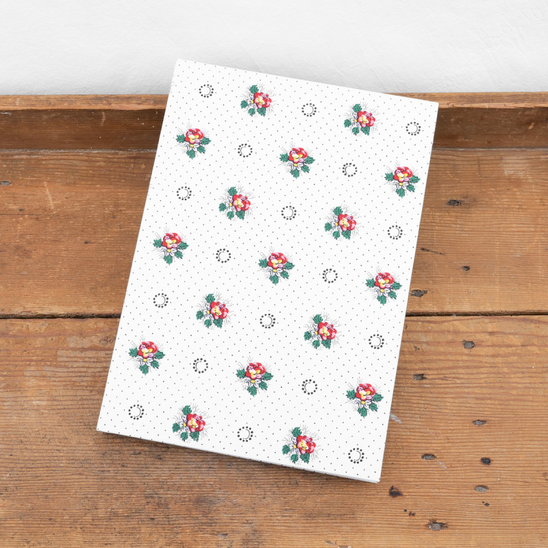 White guest book Provence Souleiado fabric