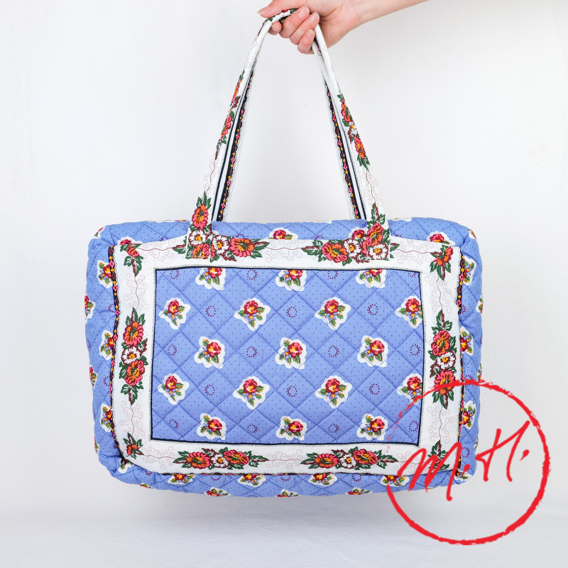 MAXI ADIANA bag quilted cotton rhombus Spring blue Grosse Rose