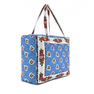 XXL quilted bag size 47x36cm shoulder handles 70cm printed cotton