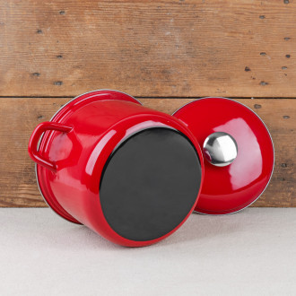 Traiteur email rouge avec couvercle Ø22cm Baumalu