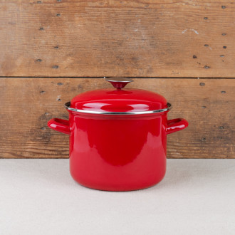Red enamelled catering pot Ø22cm 4L Baumalu