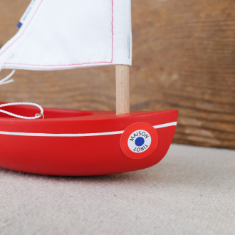 Wooden Tuna Boat Toy Tirot red