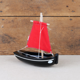 Petit bateau Tirot misainier noir et rouge