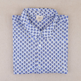 Chemise provençale motifs calissons bleus