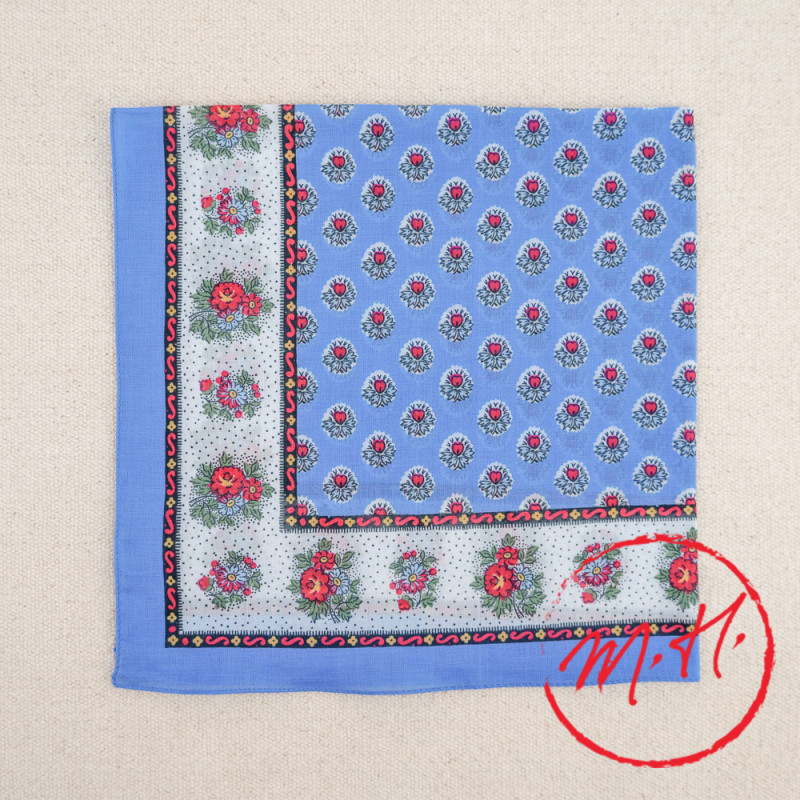 Souleiado blue Provencal scarf