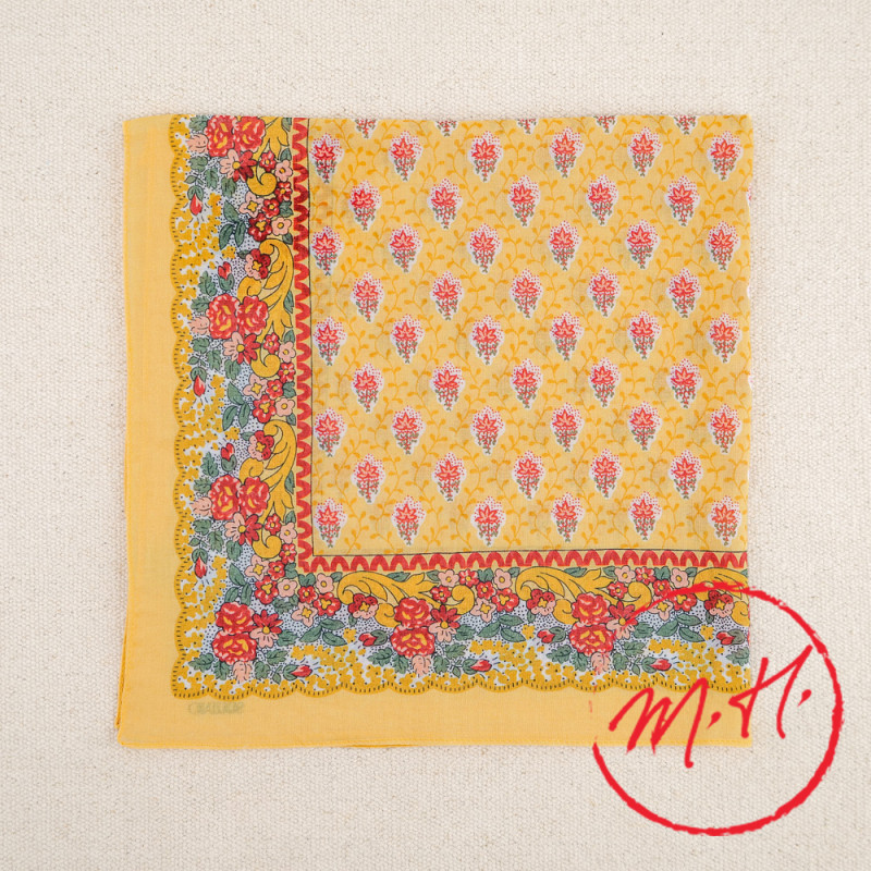 Souleiado yellow Provencal scarf