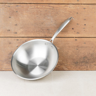 Menastyl stainless steel triple wok made in France