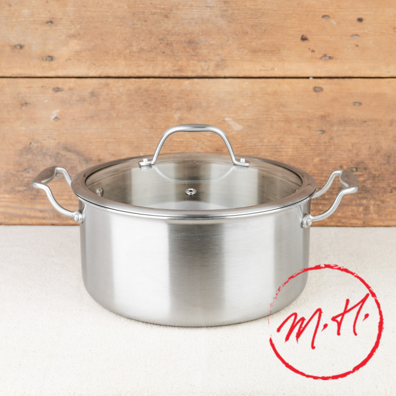 Triply Inox 24 cm casserole with glass lid