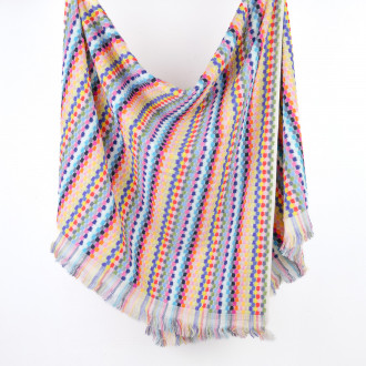 Drap de plage à carreaux