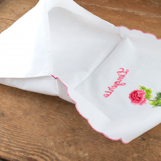 Pochette Lingerie brodé motif Rose