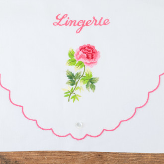 Lingerie pouch with floral embroidery