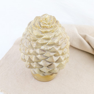 Pomme de pin en grès émaillé