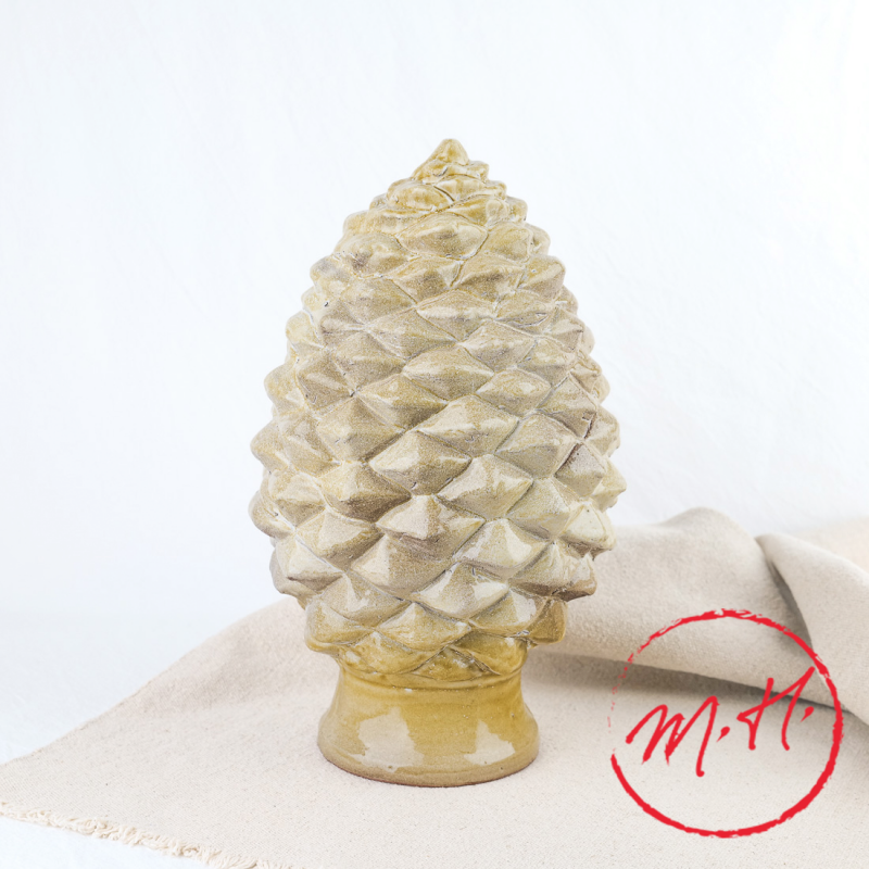 Pine cone in glazed stoneware