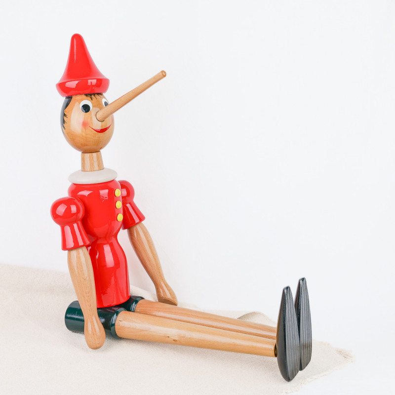 Pinocchio géant en bois articulé 95cm