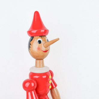 Tête de Pinocchio géant en bois articulé