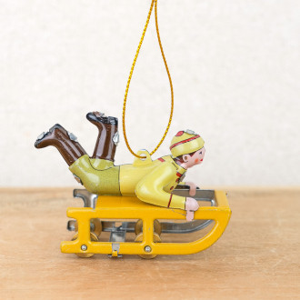 Metal hanging ski sled