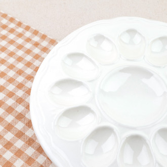 Assiette oeufs mimosas Email blanc