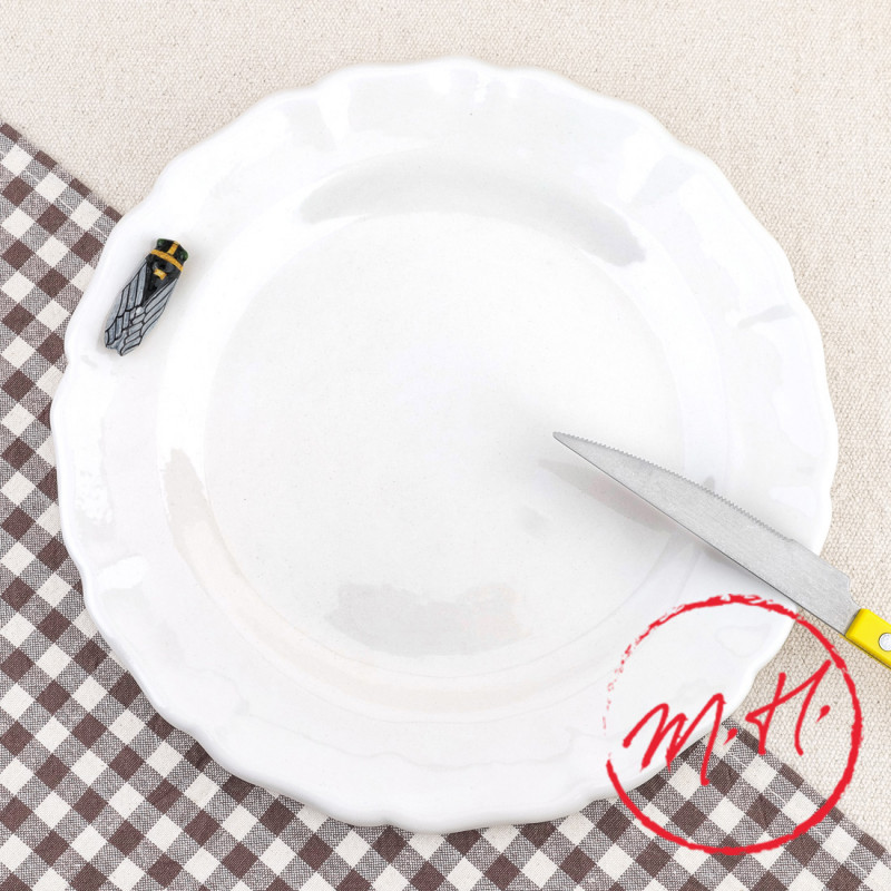 Cigale white dinner plate