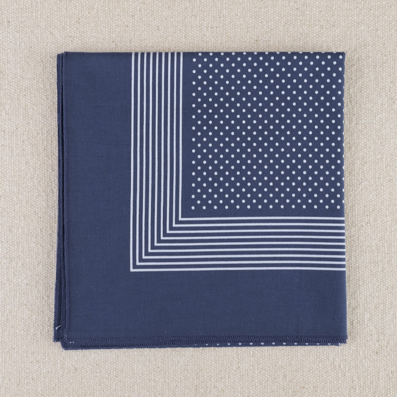 Foulard de travail bleu à pois blanc