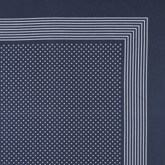 Blue square with white polka dots