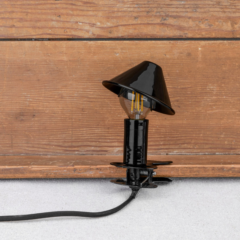 Black clip lamp