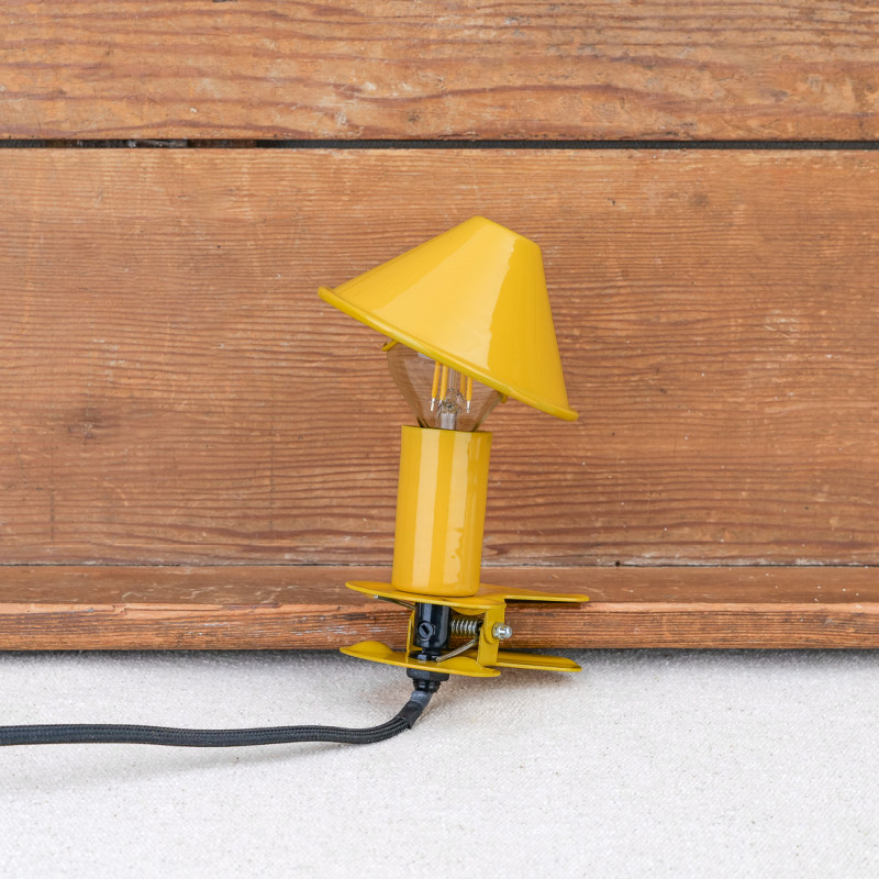 Mini lampe à clip jaune