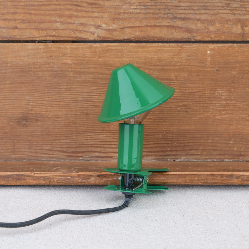Mini lampe à clip verte