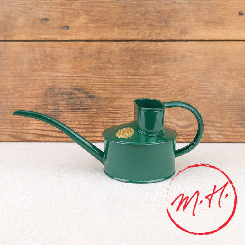 Petit arrosoir en métal émaillé vert 0,5 L