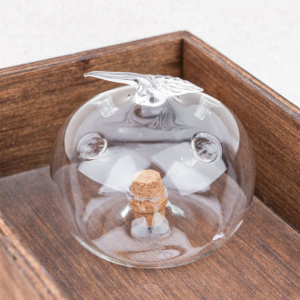 Attrape-mouche en verre pomme à poser