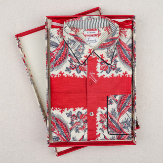 Chemise épis de blé rouge